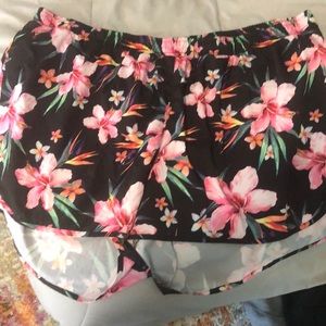 Old Navy running shorts. XXL in black floral
